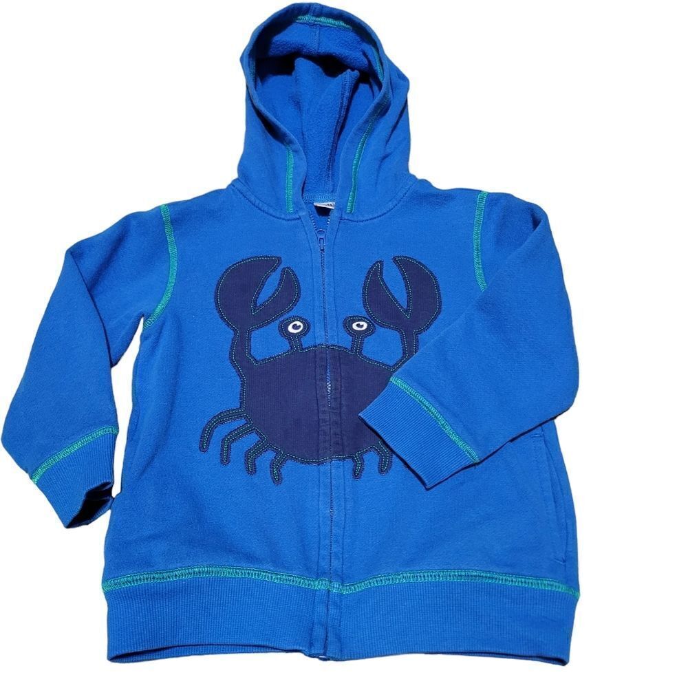 Gymboree blue crab hooded sweatshirt 3T